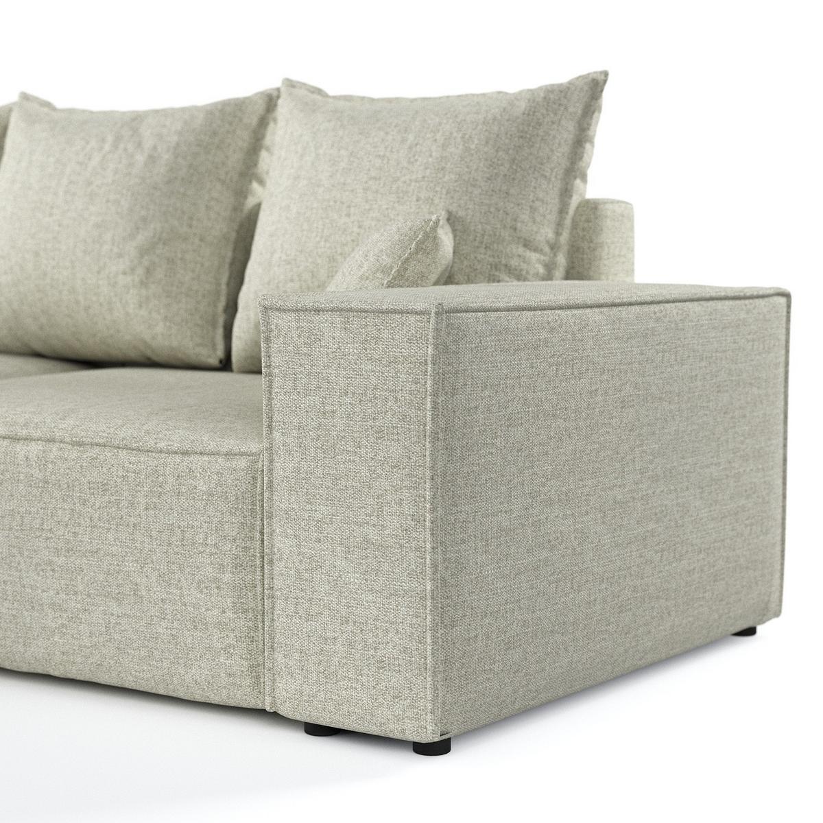 ECKSOFA SENSO mit Schlaffunktion Beige im City Stoff - Beige/Schwarz, Holz/Holzwerkstoff (255/148cm) - AltaBeds