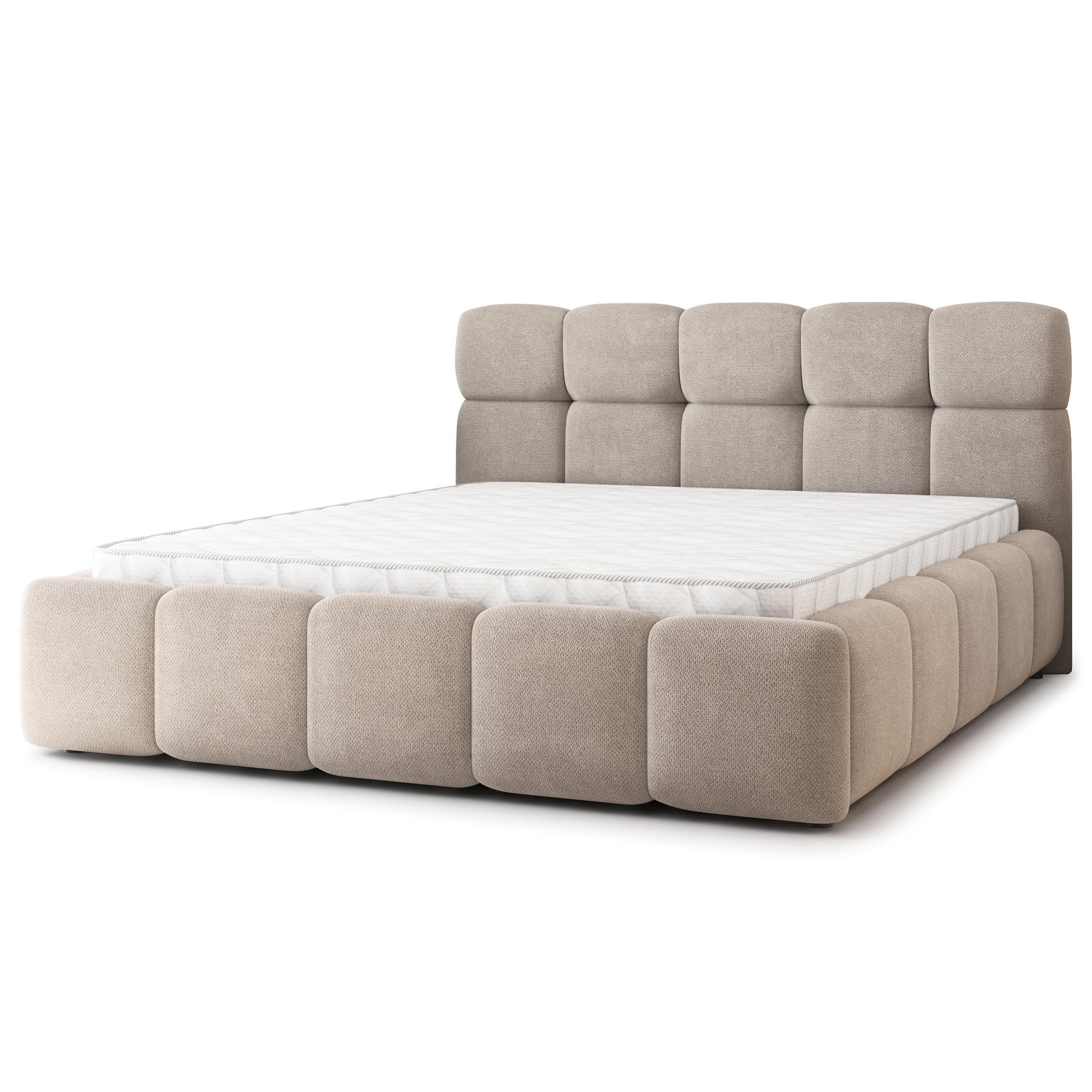 POLSTERBETT FARU SR 180x200 cm mit Bettkästen - Beige - Beige, Holz (180/200cm) - MASSENO