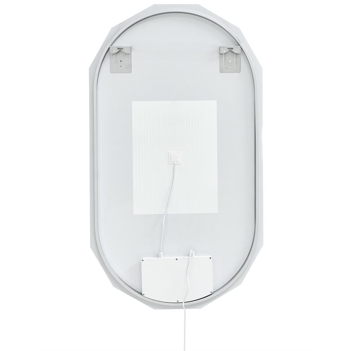 LED-BADEZIMMER-SPIEGEL 62/110 cm Weiß Anizy - Weiß, Glas (62/110/4cm) - Beliani