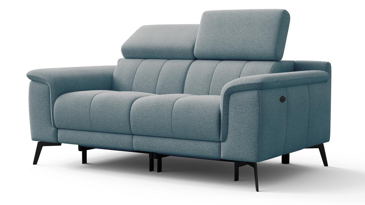 RELAXSOFA FIERO 2-Sitzer mit 2 Relaxfunktionen, mintgrün - Schwarz/Mintgrün, Holzwerkstoff/Textil (170/82/103cm) - Wozimo