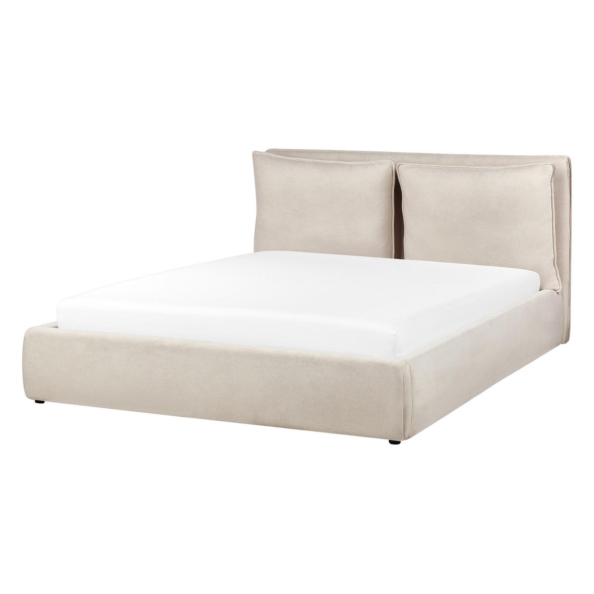 BETT mit Stauraum 160x200 cm Beige Bajonna - Beige, Textil (160/200cm) - Beliani