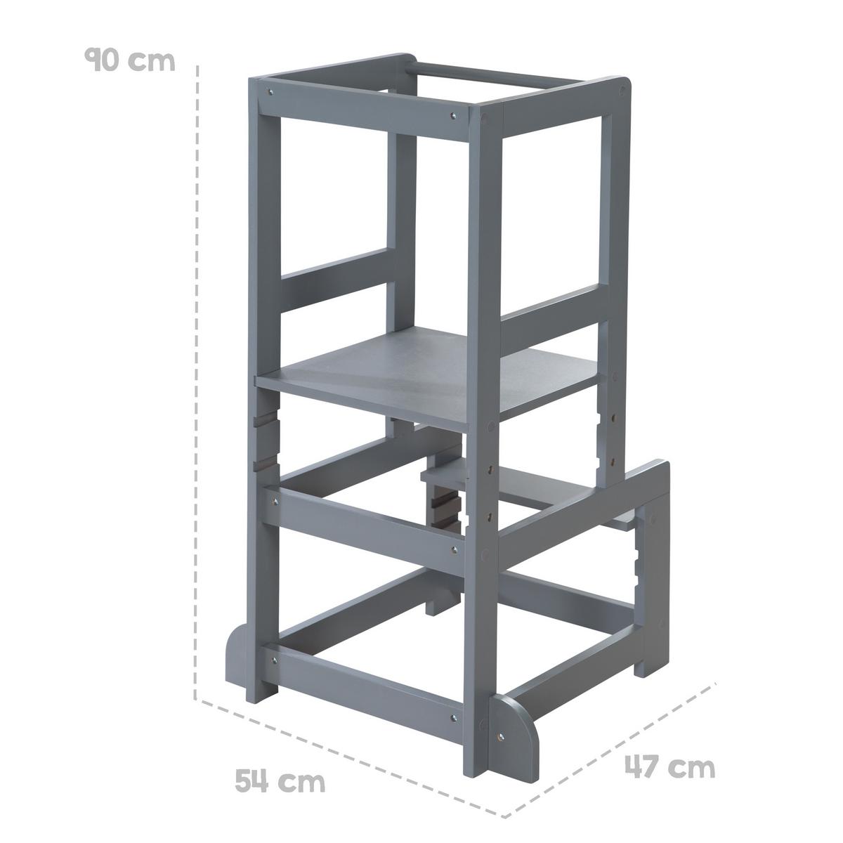 LERNTURM anthrazit - Anthrazit, Holzwerkstoff (45/90/47cm) - Roba