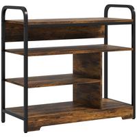 SCHUHREGAL mit 4 Ebenen - Braun, Holzwerkstoff (30/65/70cm) - HOMCOM