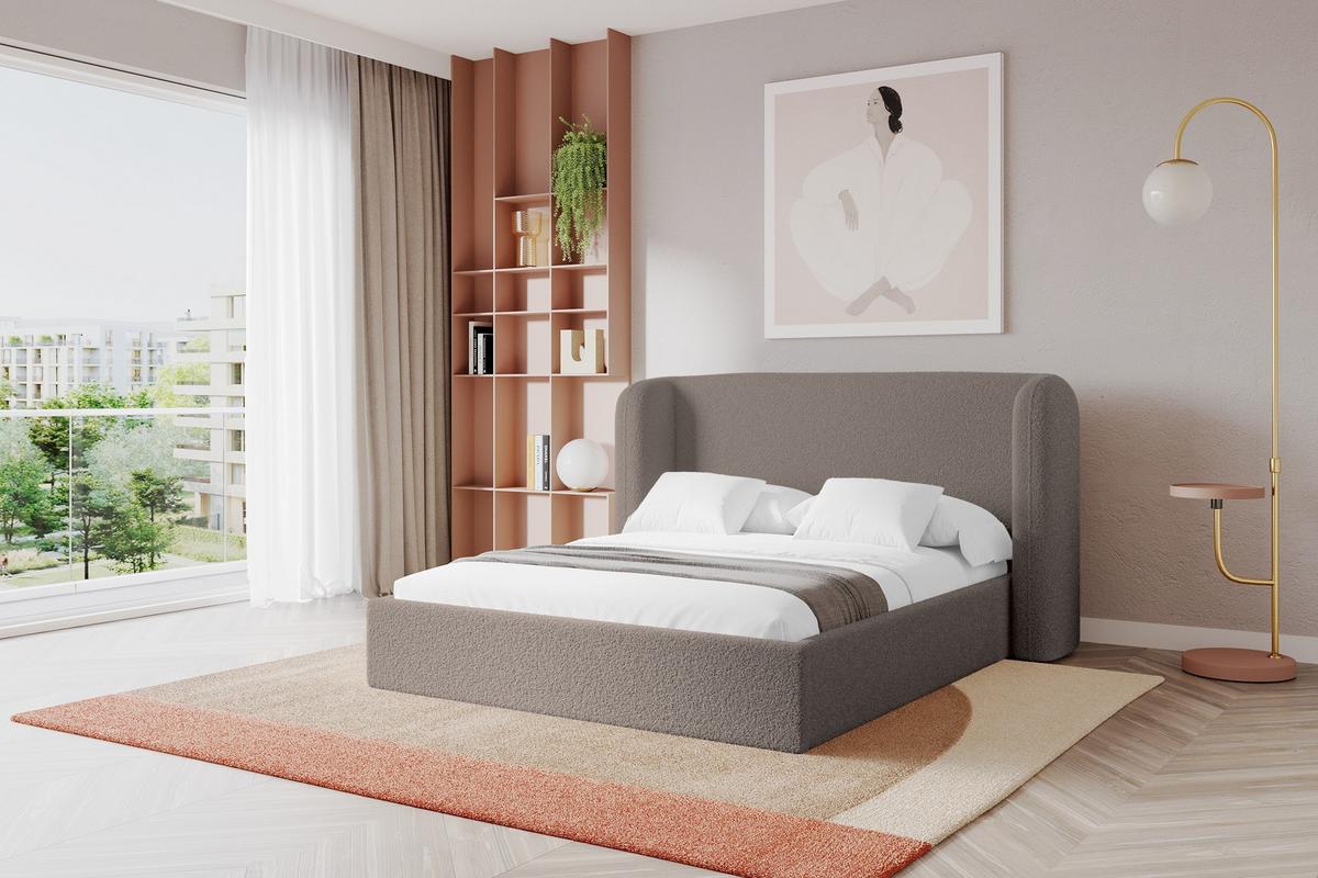 POLSTERBETT mit Bettkasten und Lattenrost, Bett mit Matratze H3/H4 - ESTI 140x200 Braun - Braun, Holzwerkstoff/Textil (140/200cm) - ALTDECOR