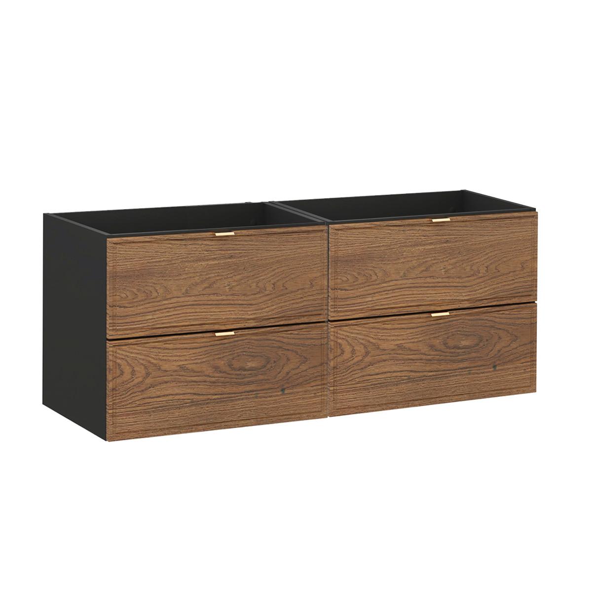 WASCHTISCHUNTERSCHRANK 120cm Elena Holz und Schwarz - Schwarz, Holzwerkstoff (120/50/46cm) - Petits-meubles