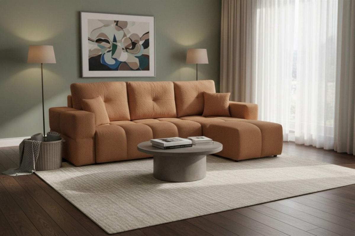 ECKSOFA Denise Mit Schlaffunktion - Rotbraun, Holzwerkstoff/Textil (148/250cm) - Fun Möbel