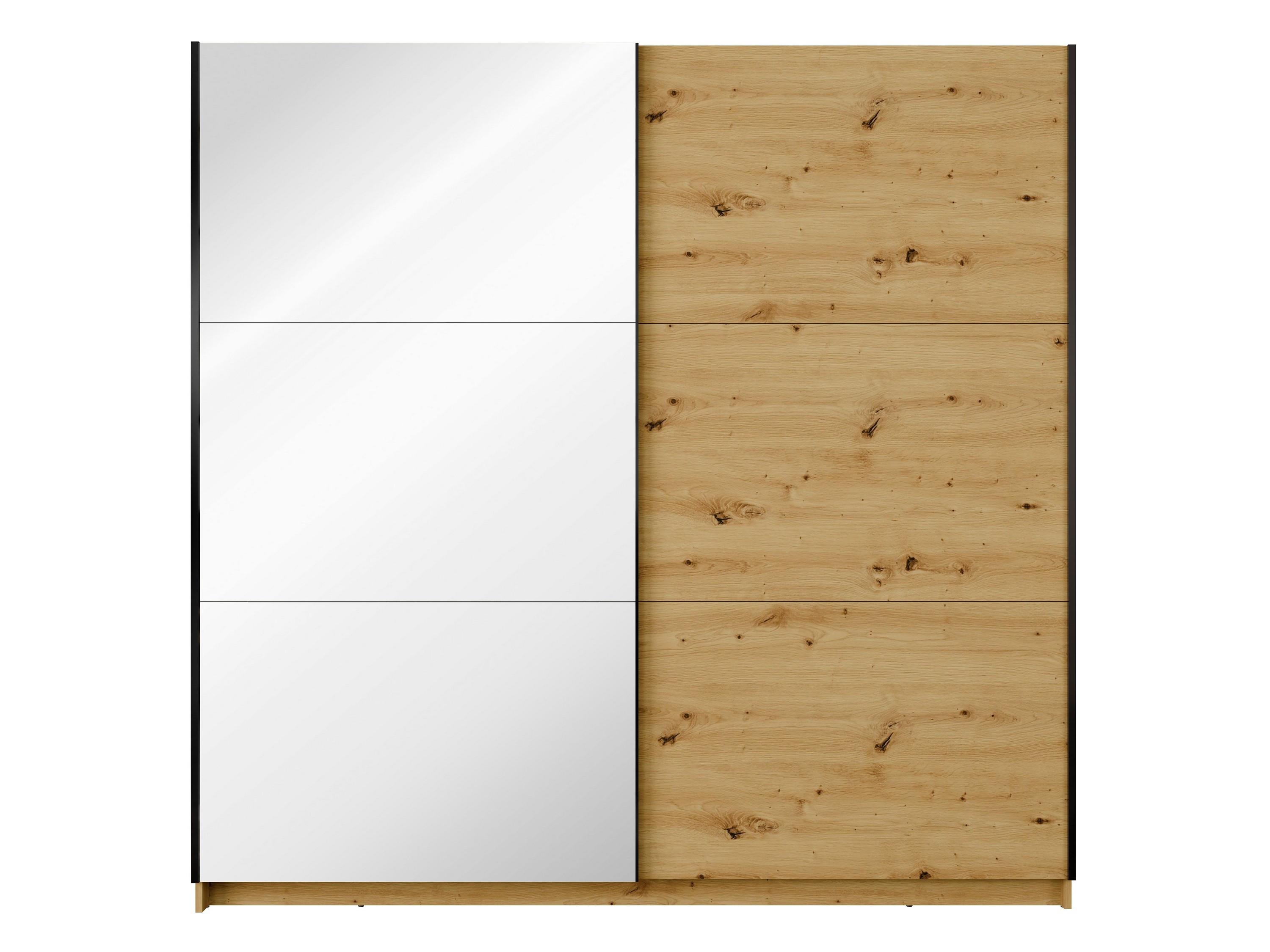 SCHWEBETÜRENSCHRANK ODRIK 200,6/207/55,3cm 2-türig mit Spiegel Eiche Artisan - Eiche Artisan, Holzwerkstoff (200.6/207/55.3cm) - MASSENO