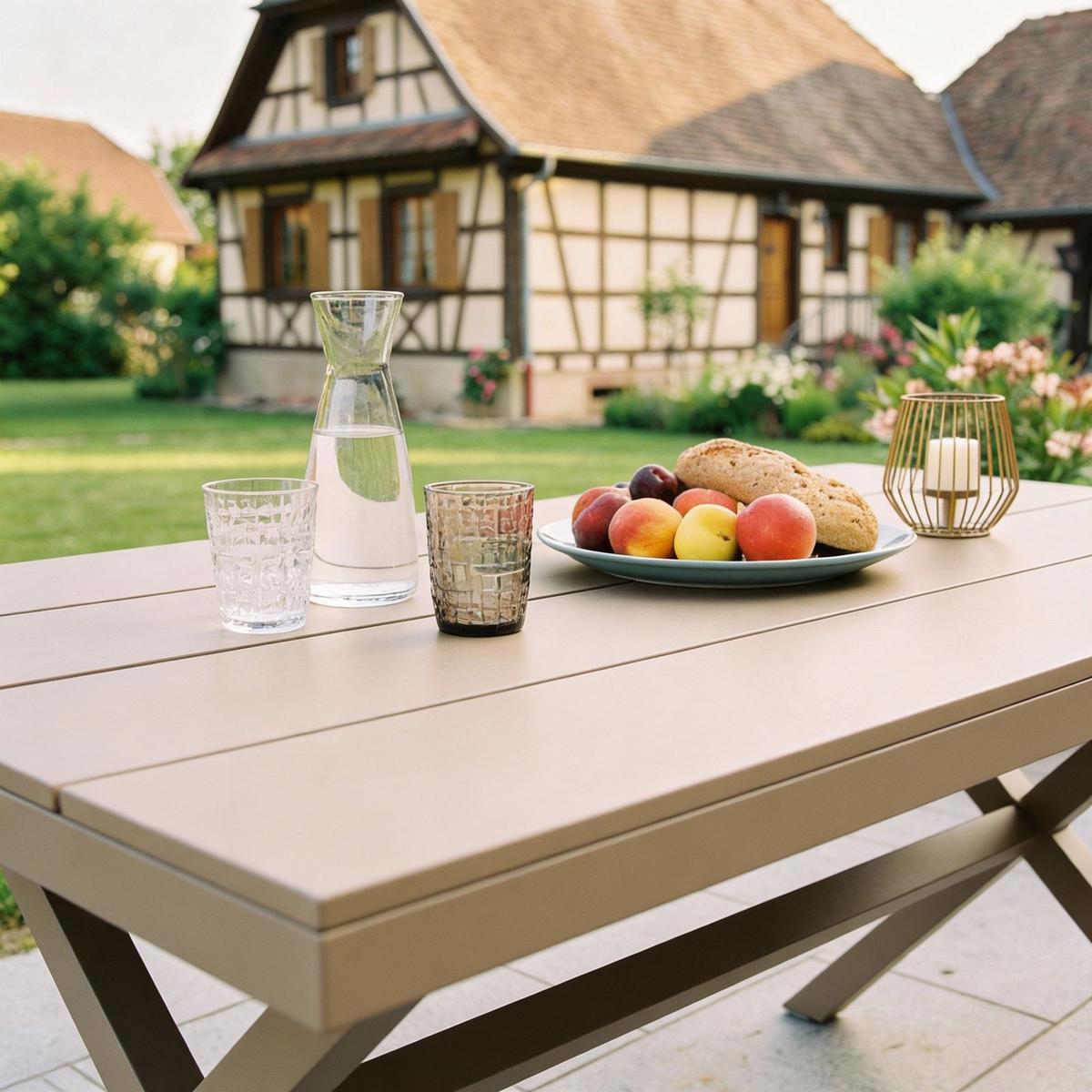 GARTENTISCH ISOLA - Hellbraun, Metall (89/150/76cm) - IDIMEX