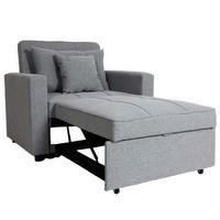 SCHLAFSESSEL Grau - Hellgrau, Textil (101/90/197cm) - MCW