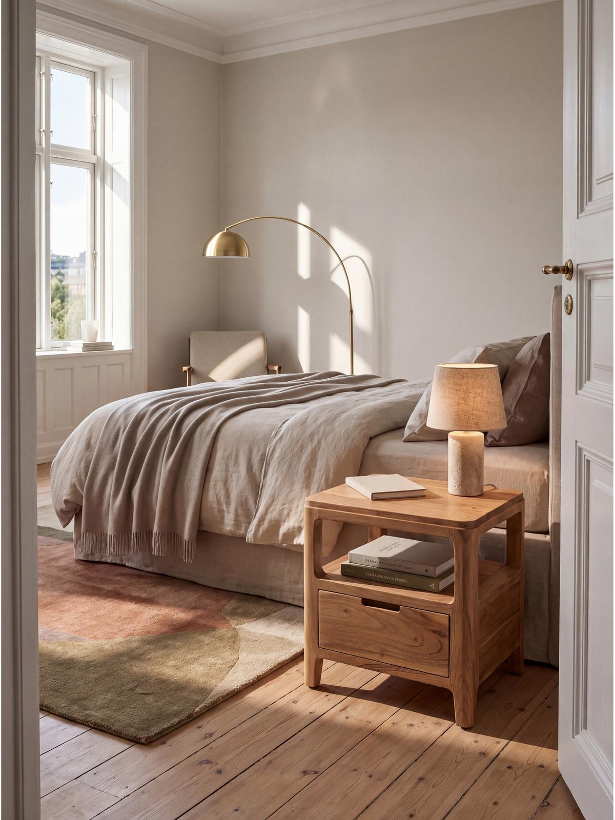 NACHTKONSOLE NALON, Akazie Massivholz, 45 x 35 x 46 cm - Braun/Akaziefarben, Akazienholz/Holz (45/46/35cm) - KADIMA DESIGN
