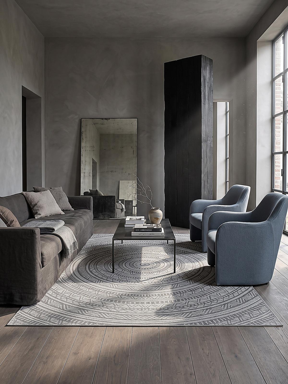 FLACHWEBTEPPICH Orientalisch BORNO Polypropylen Anthrazit 140 x 200 cm - Anthrazit, Textil (140/200cm) - KADIMA DESIGN