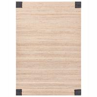 TEPPICH Schwarz/Beige 160/230 cm Jute Amravati - Beige, Textil (160/230cm) - Beliani
