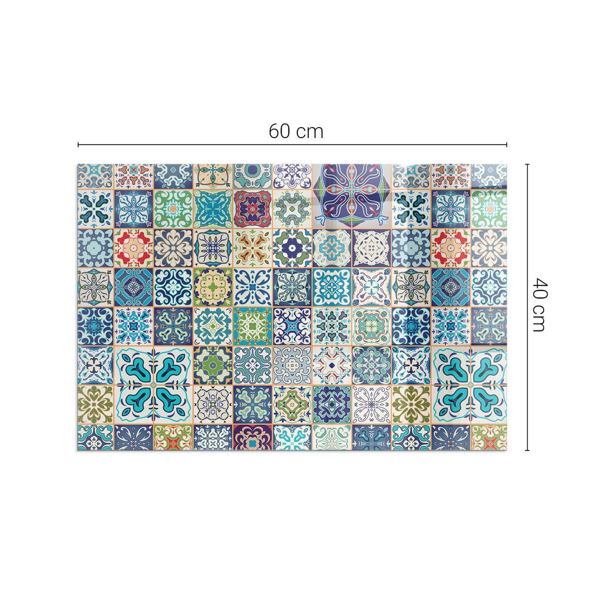 GLASPLATTE für Kamin 60x40 cm - Blau, Glas (60/40/0.4cm) - TULUP