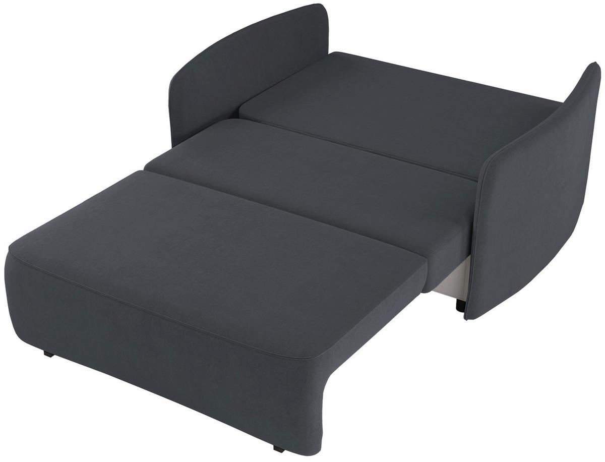 SCHLAFSOFA Paxi 145 cm - Dunkelgrau/Schwarz, Textil/Metall (145/84/106cm) - Selsey