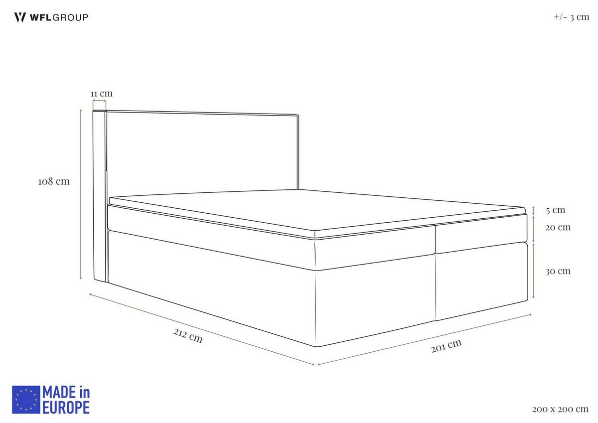BOXBETT Terra mit Bettkasten, Boucle Creme, Weiß 200/200 cm – 7-Zonen Taschenfederkern-Matratze & Komfortschaum-Topper - Beige/Weiß, Holz/Holzwerkstoff (200/200cm) - WFL GROUP