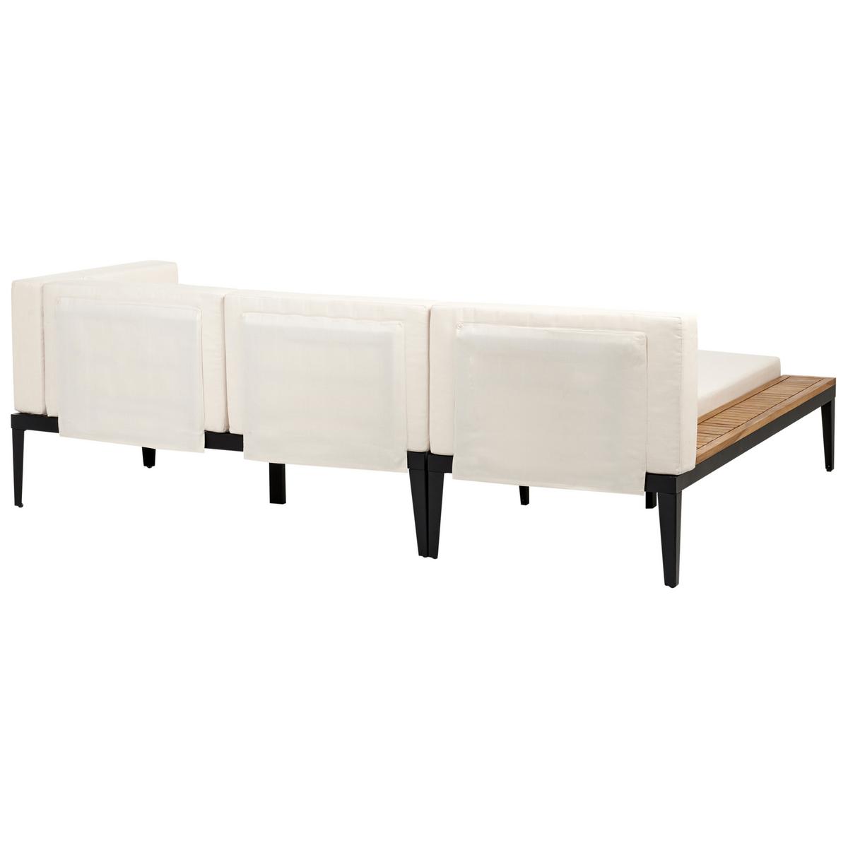 LOUNGE-SET 3-Sitzer Beige Bracciano - Hellbraun/Beige, Holz - Beliani