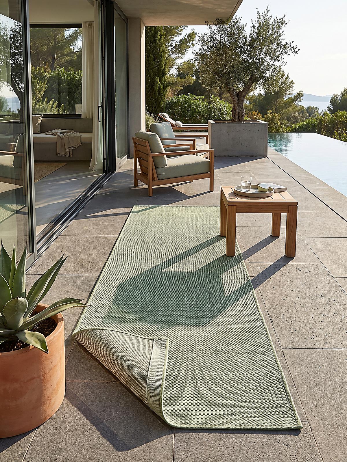 TEPPICHLÄUFER Uni BORNO Polypropylen Grün 80 x 150 cm - Grün, Textil (80/150cm) - KADIMA DESIGN