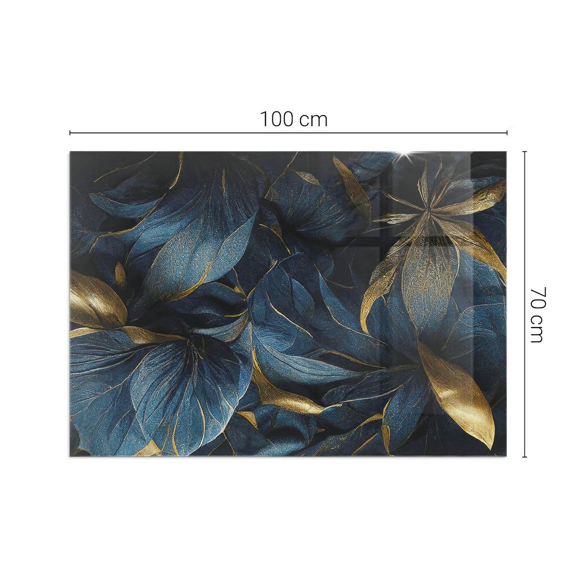 GLASPLATTE für Kamin 100x70 cm - Dunkelblau, Glas (100/70/0.4cm) - TULUP