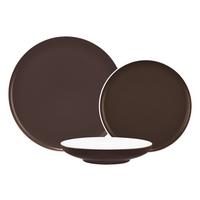 TELLER-SET Sento Home Pure Colors Chocolate Brown 18-tlg. - Dunkelbraun, Keramik (2/2/2cm) - Seltmann Weiden