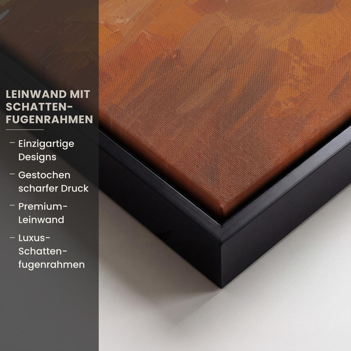 LEINWAND Bilder mit Rahmen - Abstrakt - Baum - Weiß - Blätter - 40x60 - Braun, Textil (40/60cm) - MuchoWow