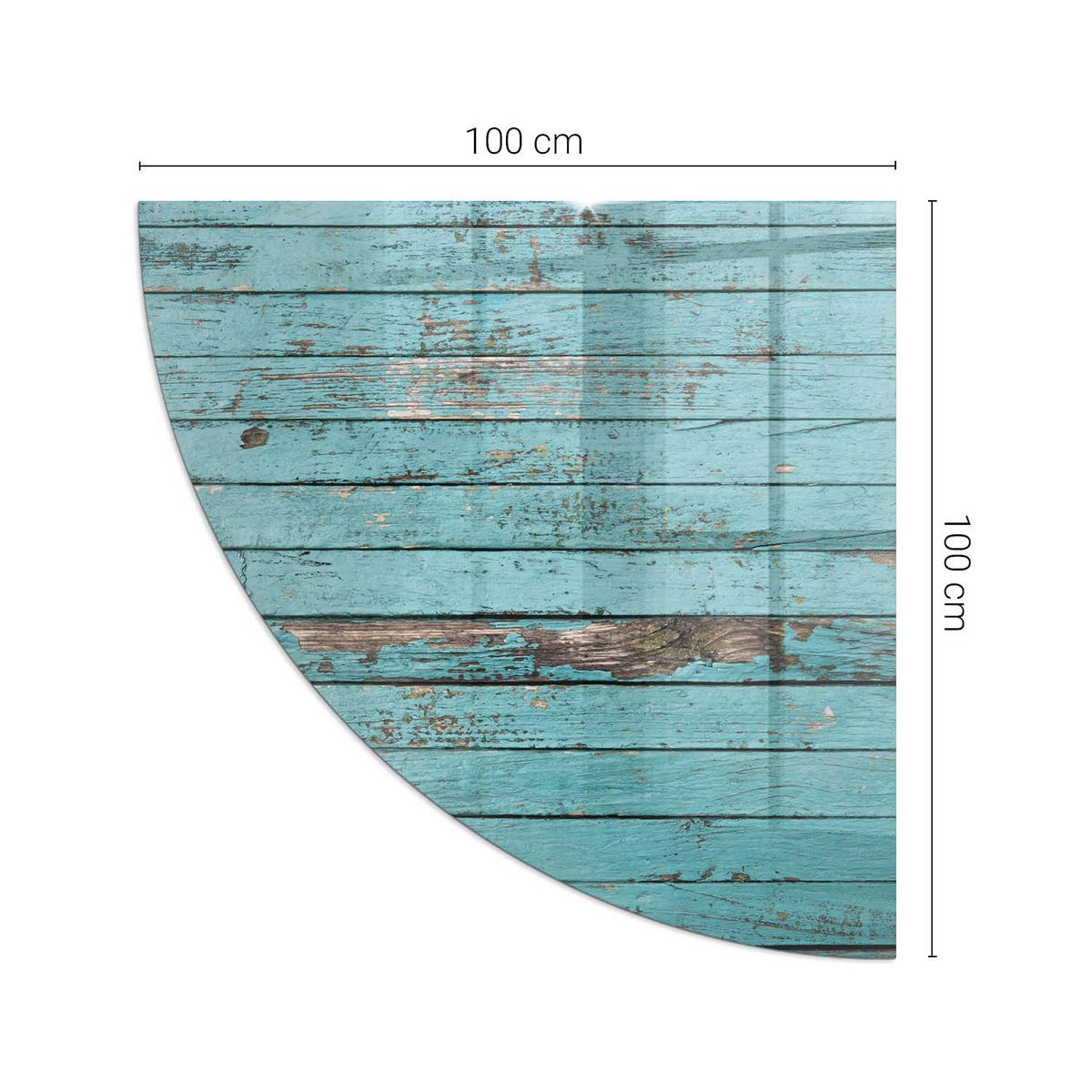 GLASPLATTE für Kamin 100x100 cm - Türkis, Glas (100/100/0.4cm) - TULUP