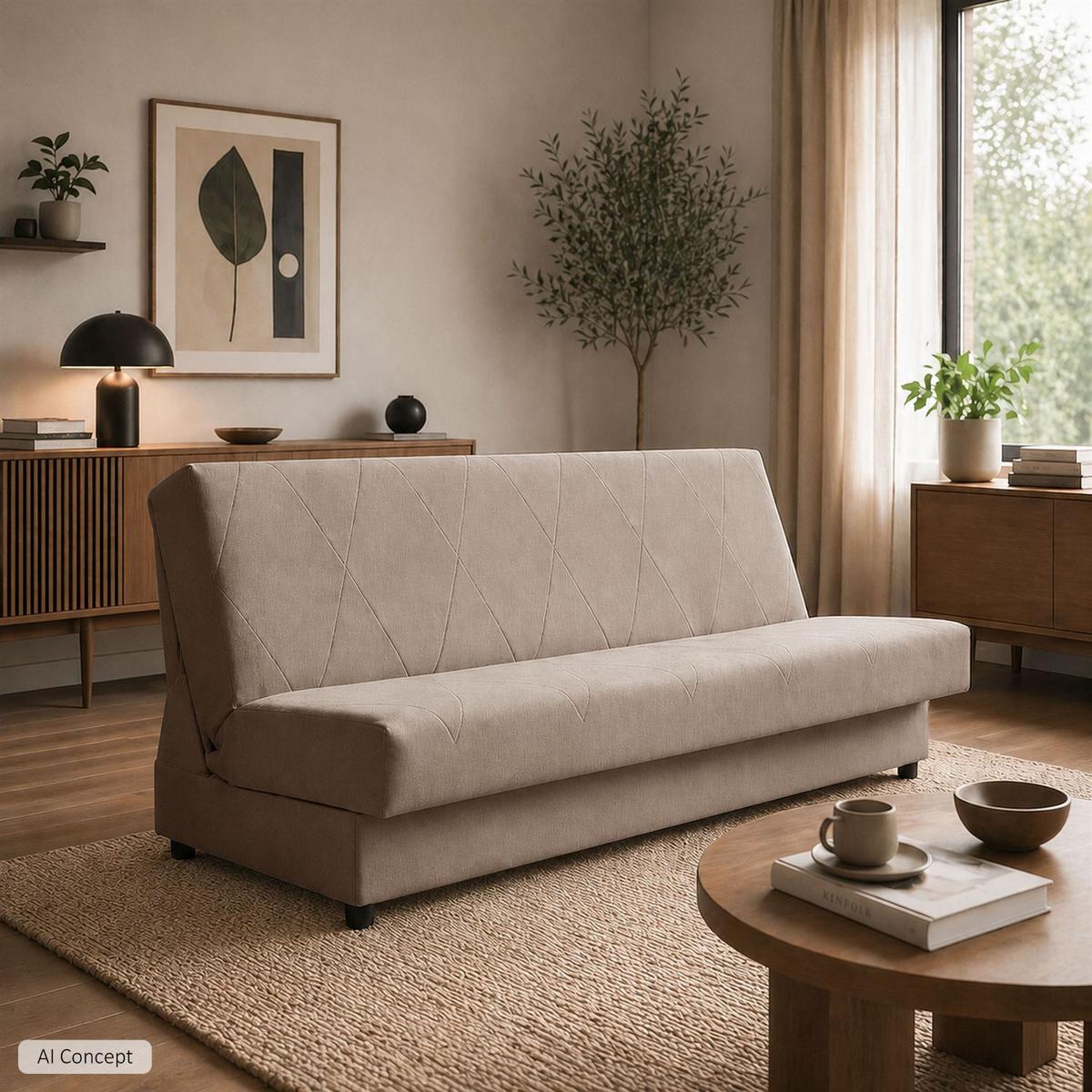 SCHLAFSOFA VERO mit Schlaffunktion Castel 15 - Beige, Textil (191/88/90cm) - Lookway