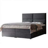BOXBETT 120x200 cm mit Topper - Anthrazit, Holzwerkstoff/Textil (120/200cm) - Idohome