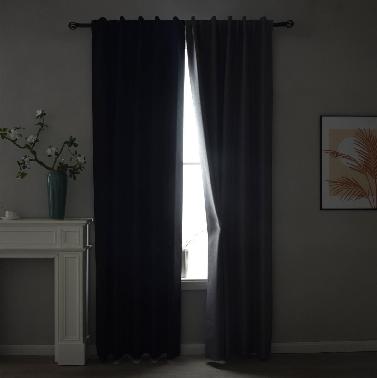 VORHANG 2ER SET BOSTON DARK HxB 175x140 cm Dunkelgrau - Dunkelgrau, Textil (140/175cm) - Gardinenbox