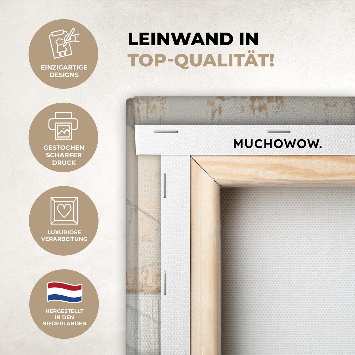 LEINWANDBILD Esel - Tiere - Badewanne - Schaumstoff Wandbild 40x30 cm - Weiß, Textil (40/30cm) - MuchoWow