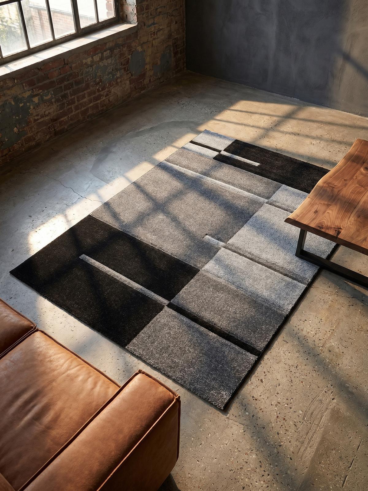 KURZFLORTEPPICH LATEMAR, kariert, Grau, 160 x 230 cm - Grau, Textil (230/160cm) - KADIMA DESIGN