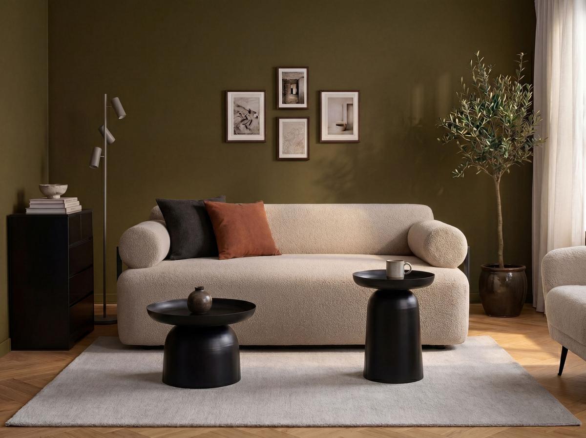 2-SITZER-SOFA Bouclé Beige Elva - Beige, Textil (170/74/100cm) - Beliani