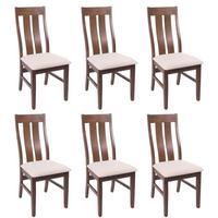 ESSZIMMERSTUHL Dunkelbraun, Creme 6er-Set - Dunkelbraun/Creme, Holz (46/100/45cm) - MCW