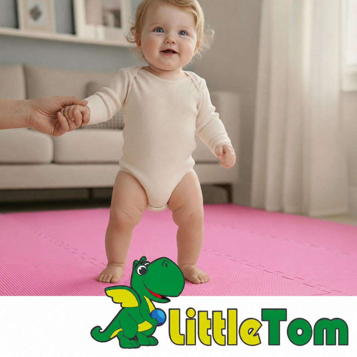 SPIELMATTE ab Null - 90 cm Baby Puzzlematte Pink - Pink, Kunststoff (30/30cm) - Littletom