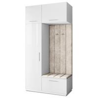 GARDEROBENSCHRANK REMA 120/240/60 cm Modern Weiß - Beige/Weiß, Holzwerkstoff (120/240/60cm) - MASSENO