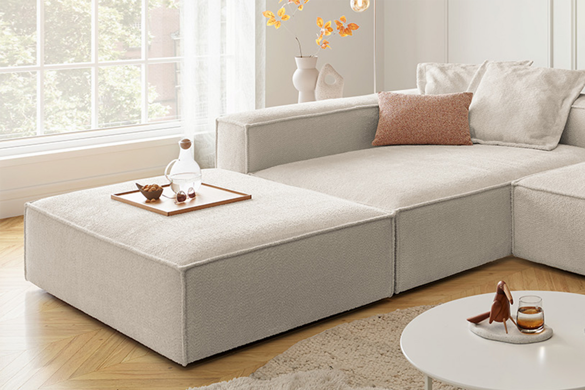 ECKSOFA CARMO Weiß Flachgewebe - Schwarz/Weiß, Kunststoff/Textil (306/191cm) - KAWOLA