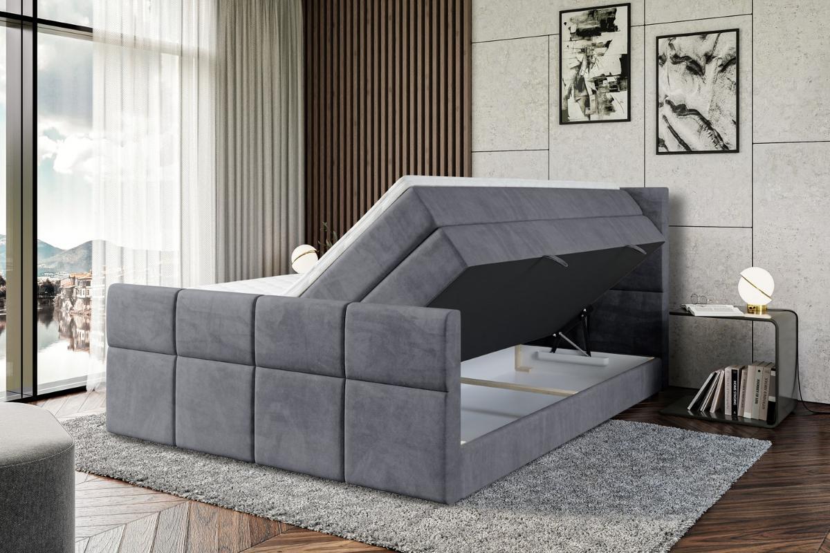 BOXSPRINGBETT ARDENI-Z KING - 140x200 - H3/H4 - Dunkelgrau - Dunkelgrau, Holzwerkstoff (140/200cm) - ALTDECOR