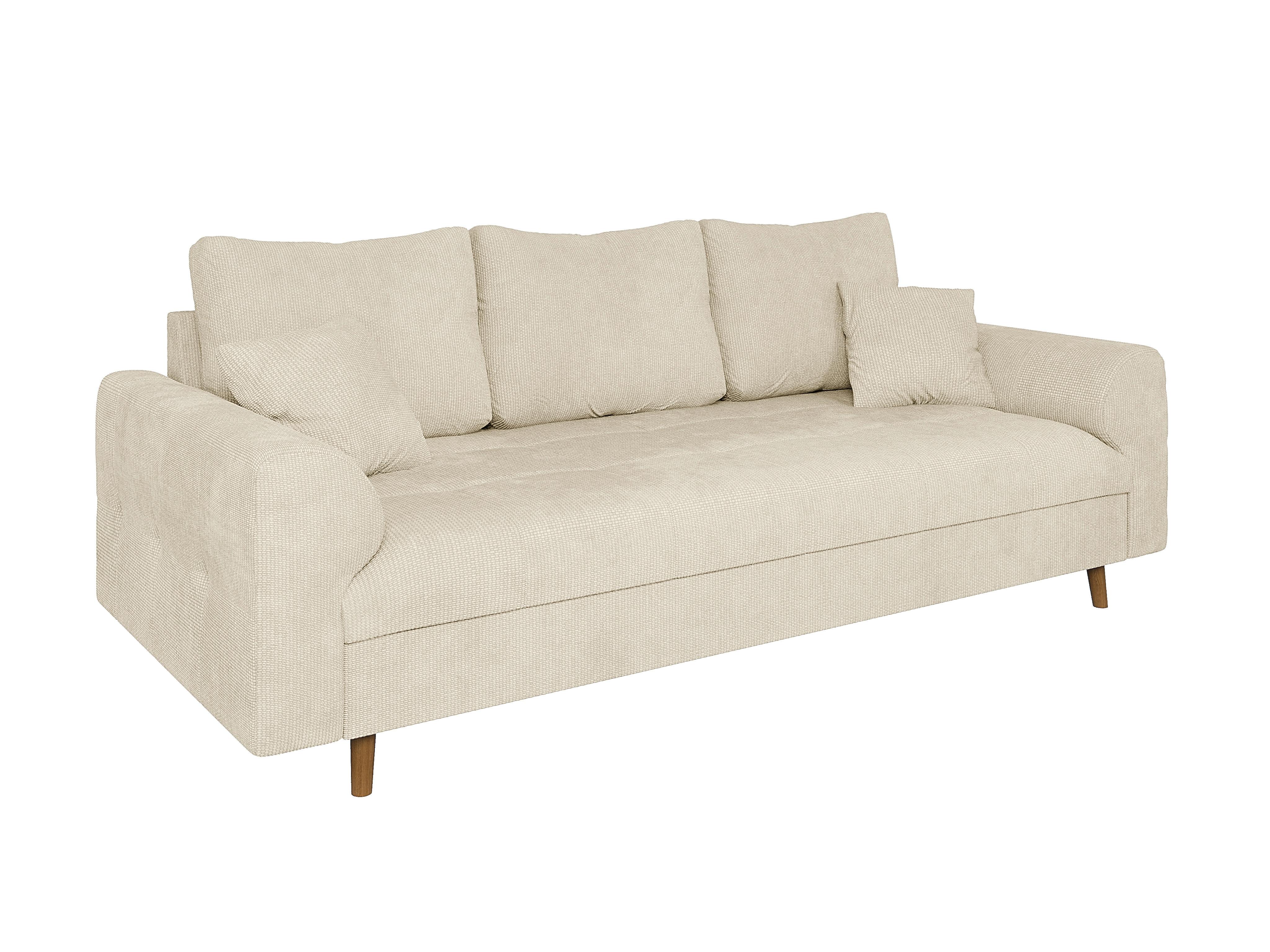 3-SITZER-SOFA Sigurd Beige Chenille - Beige/Braun, Holz/Textil (210/81/93cm) - S-Style Möbel