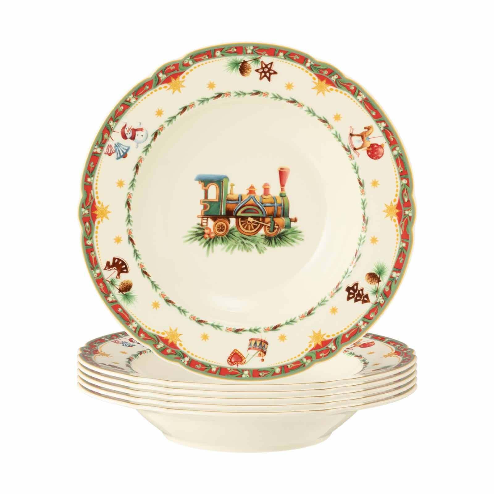 SUPPENTELLER Marieluise Weihnachtsnostalgie creme ø 23 cm 6er Set - Creme, Keramik (23.2cm) - Seltmann Weiden