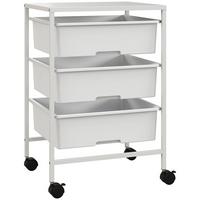 ROLLWAGEN, Servierwagen mit 3 Etagen, 40,8 x 33,5 x 60,5 cm, Weiß - Weiß, Metall (33.5/60.5/40.8cm) - HOMCOM