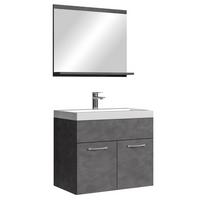 BADMÖBEL-SET Montreal 3 Teile Dunkel Grau - 60 x 35 x 51 cm - Grau, Holz (60/51/35cm) - Badplaats