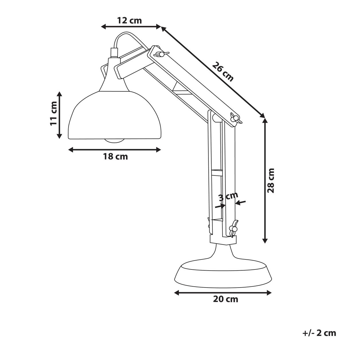 SCHREIBTISCHLAMPE Salado 18/18/53 cm - Kupferfarben, Kunststoff (18/18/53cm) - Beliani