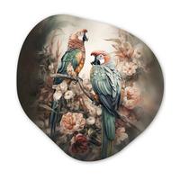 WANDBILD Papageien - Vögel - Natur - Blumen Wanddeko 40x40 cm - Baltimorefarben, Kunststoff (40/40cm) - MuchoWow