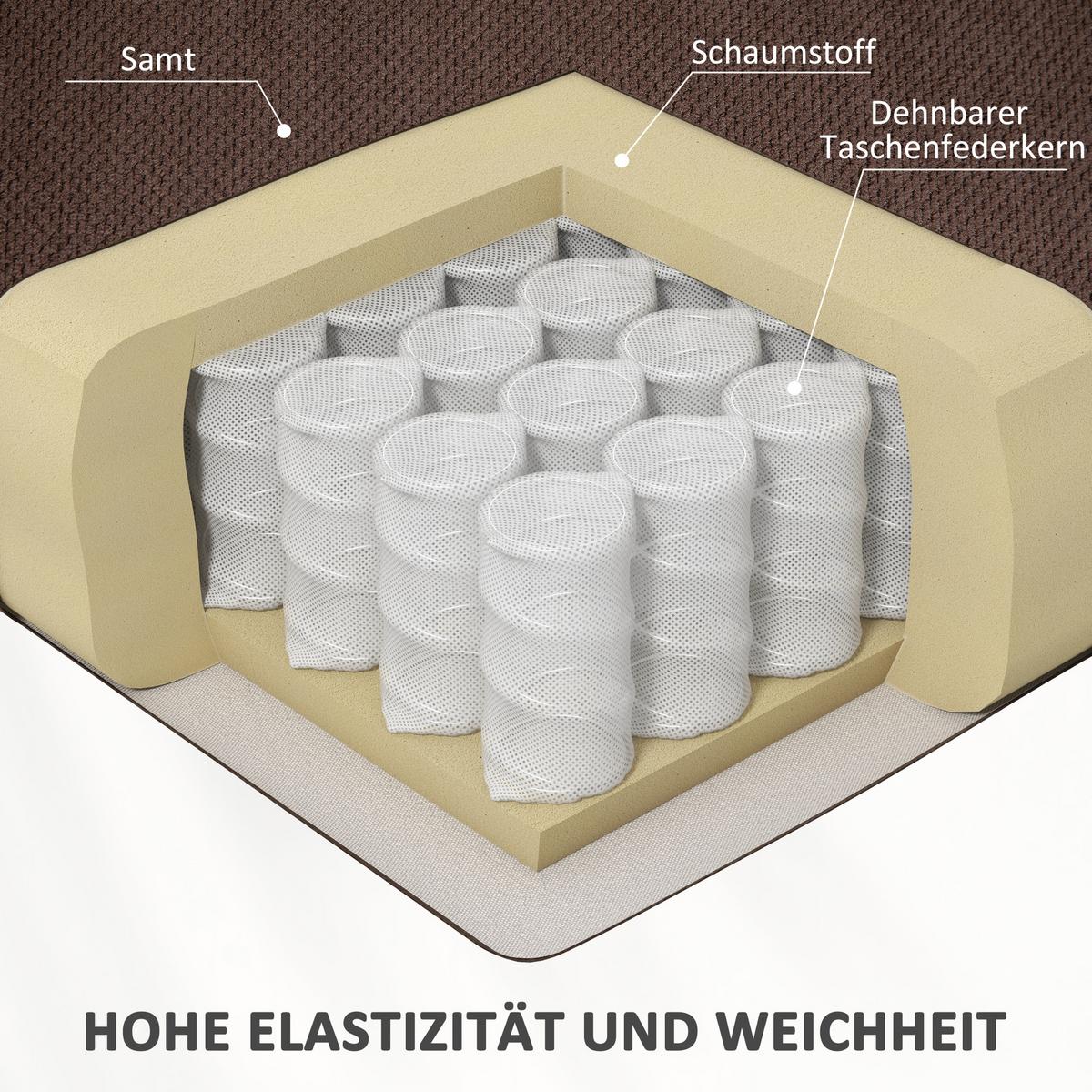 RELAXSESSEL, Fernsehsessel mit Aufstehhilfe, Liege-, Massage- und Heizfunktion - Dunkelbraun/Schwarz, Textil/Metall (92/104/102cm) - HOMCOM