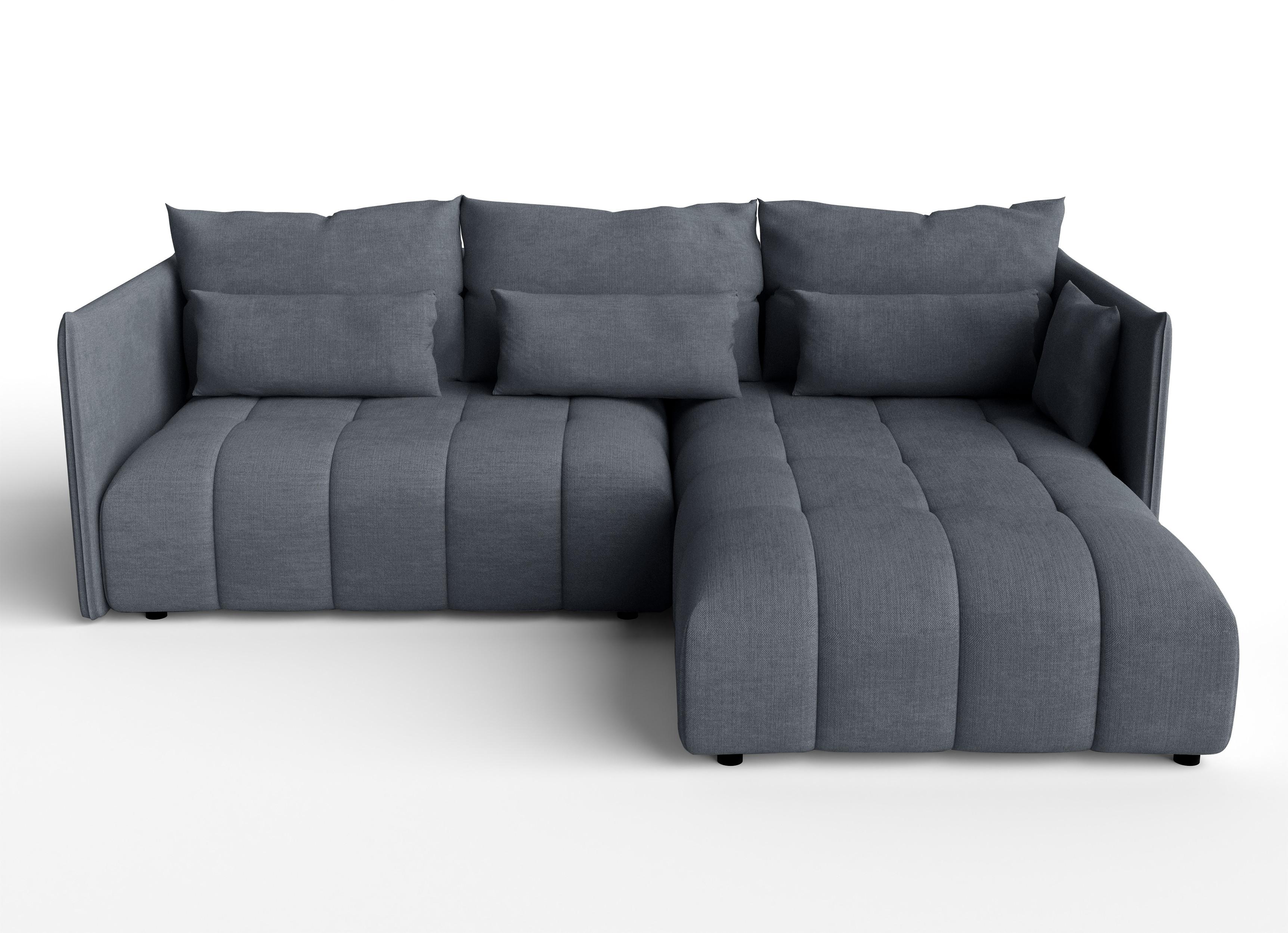 ECKSOFA L Form Cosmova Dunkelgrau 248/180/83 cm mit Schlaffunktion - Dunkelgrau/Schwarz, Kunststoff/Textil (248/180cm) - AX Living
