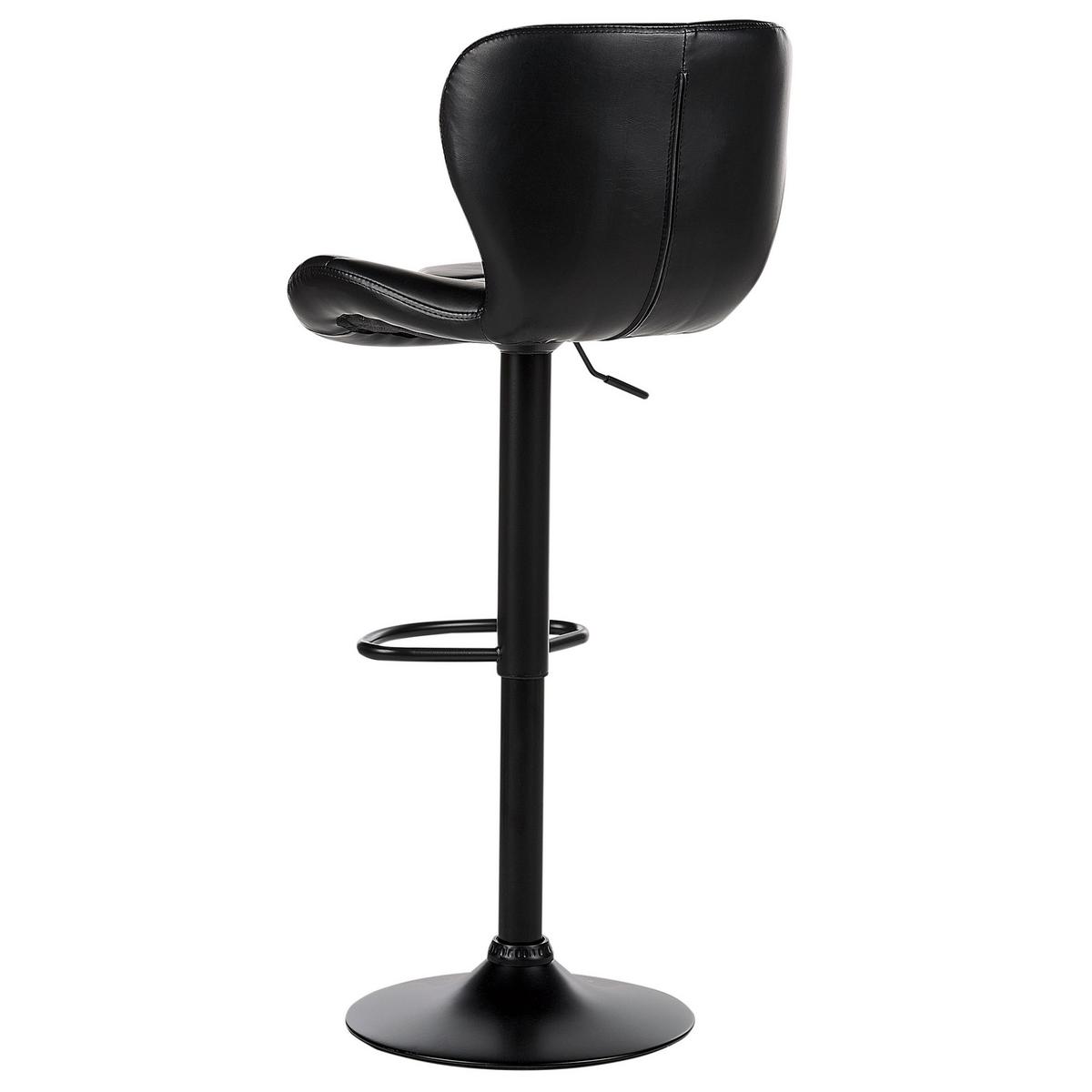 BARHOCKER 2er-Set Kunstleder schwarz höhenverstellbar Valetta - Schwarz, Kunststoff (46/89/51cm) - Beliani