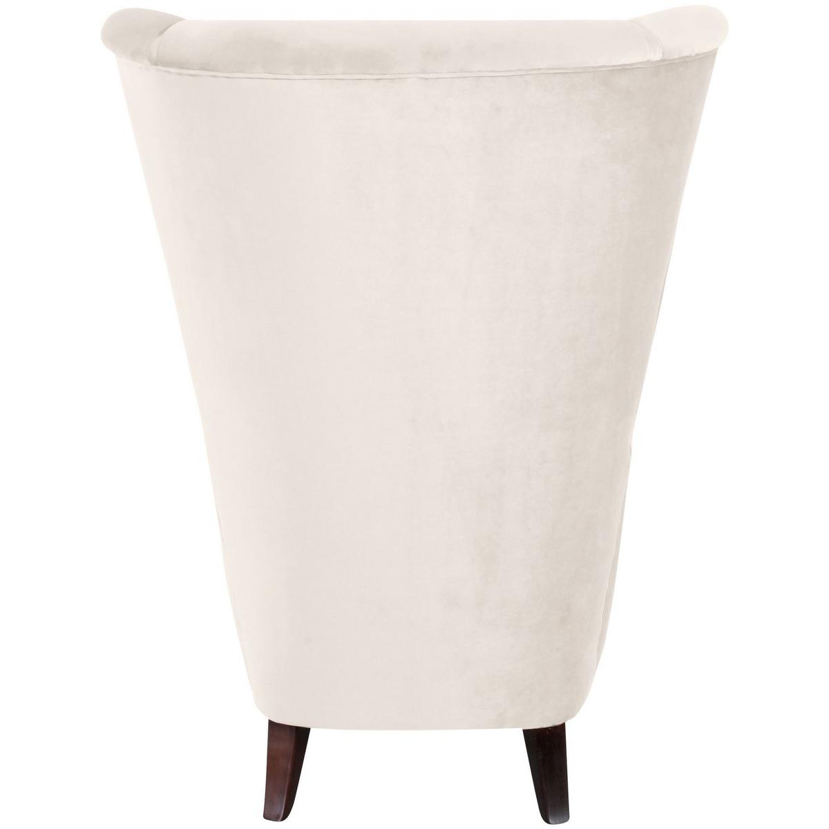 HOCHLEHNSESSEL Kailey Bezug Samtvelours Buche nussbaum dunkel / creme - Weiß, Kunststoff (96/122/89cm) - 58aufmkessel