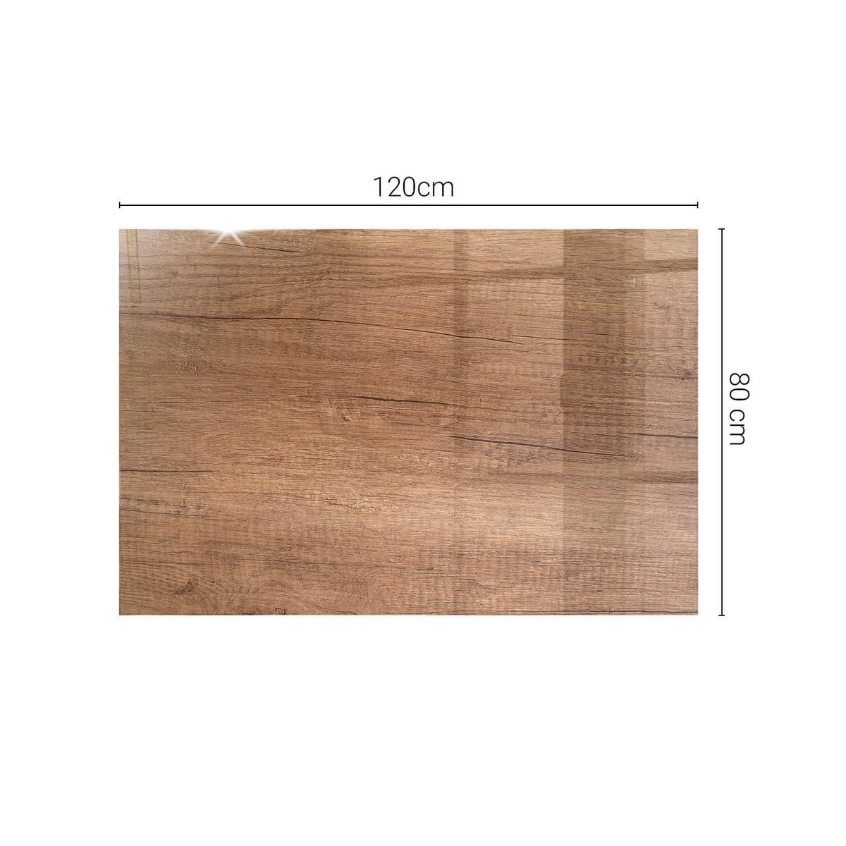 TISCHPLATTE 120x80 cm Natürliche Holzmaserung - Braun, Glas (0.4/120/80cm) - TULUP