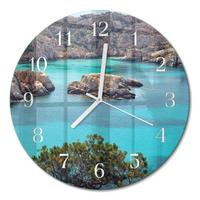 WANDUHR aus Glas Ø30 cm - Meereslandschaft - Braun, Glas (30/30/0.4cm) - TULUP