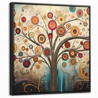 LEINWAND Bilder mit Rahmen - Baum - Baum des Lebens - Farbe - 50x50 - Braun, Textil (50/50cm) - MuchoWow