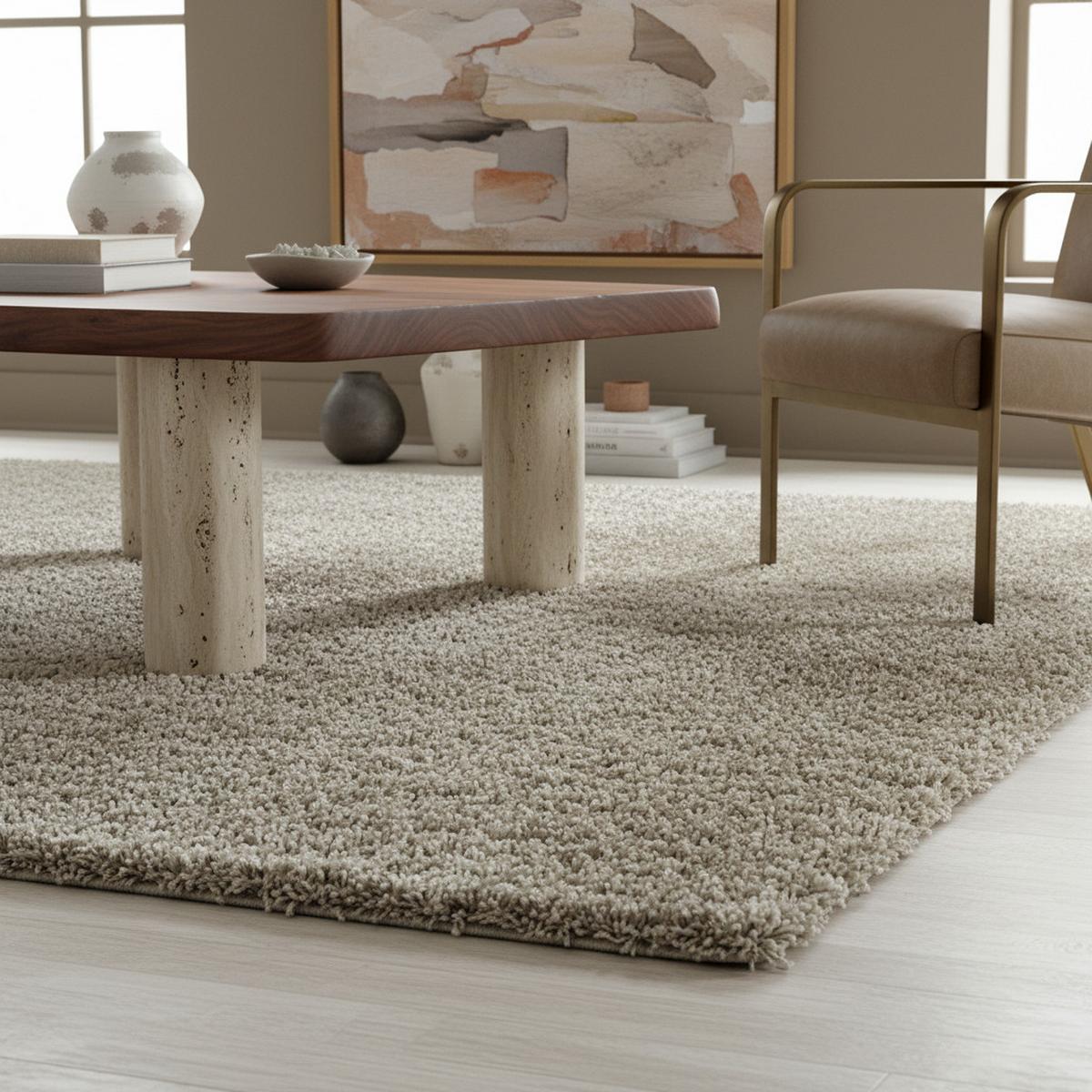 TEPPICH Hochflor SPREE in Natur, einfarbig, 120 x 170 cm - Beige, Textil (170/120cm) - KADIMA DESIGN